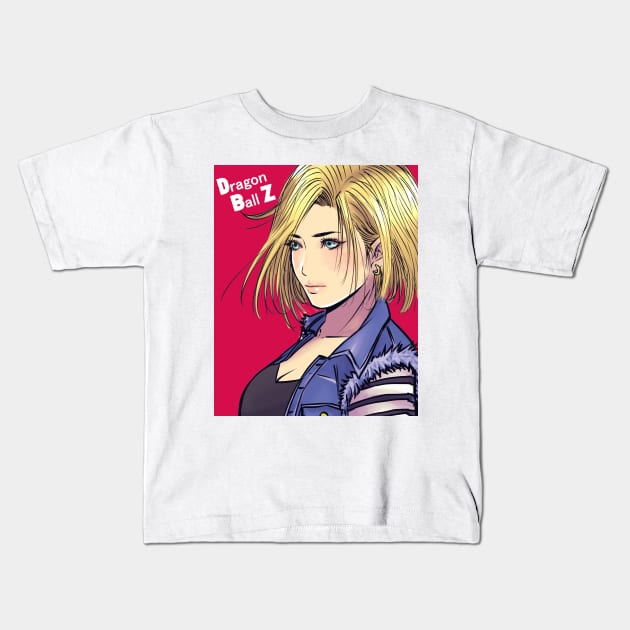 android 18 Kids T-Shirt by kotchiyuuki